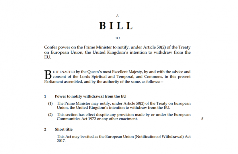 European Union (Notification of Withdrawl) Bill