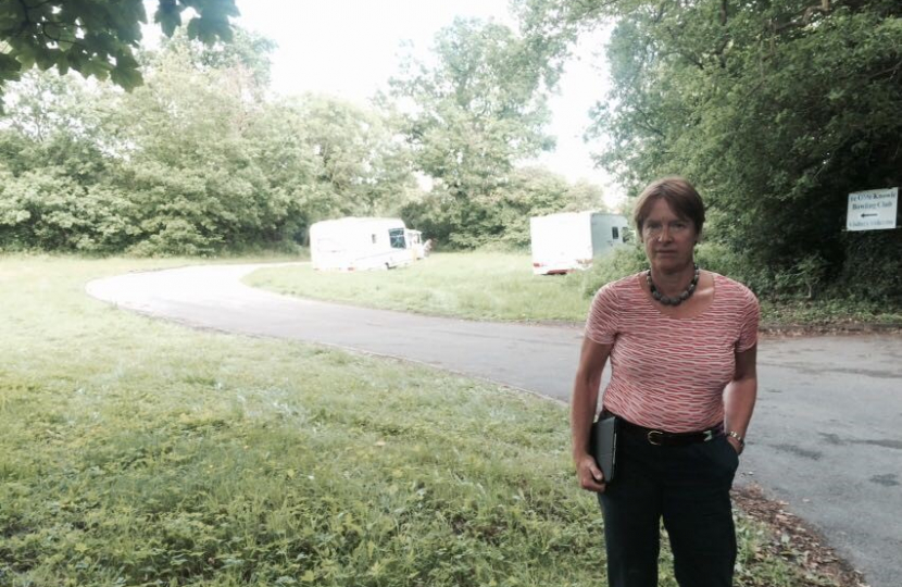 Dame Caroline visits a travellers site in her constituency
