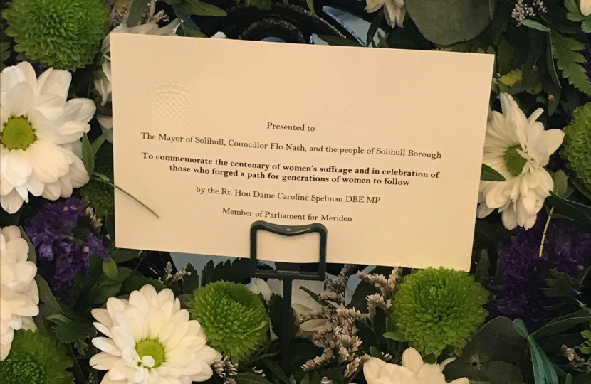 Dame Caroline's message which accompanies the wreath dedicates it to 'those who forged a path for generations of women to follow'