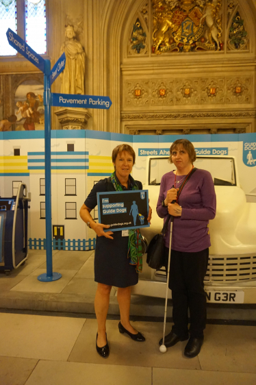 Dame Caroline Spelman MP and the Guide Dogs chairty in Parliament