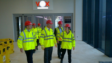Dame Caroline visits a local construction project at the NEC complex